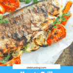 grilled rainbow trout on parchment paper