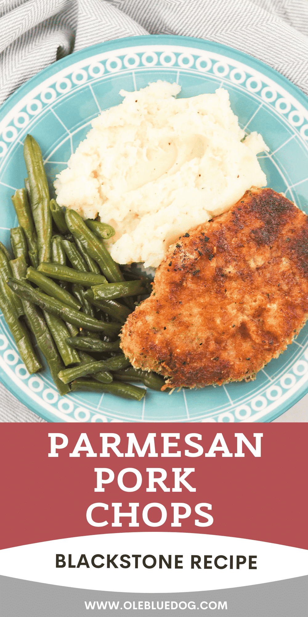 Parmesan Crusted Pork Chops on Blackstone Griddle Ole Blue Dog