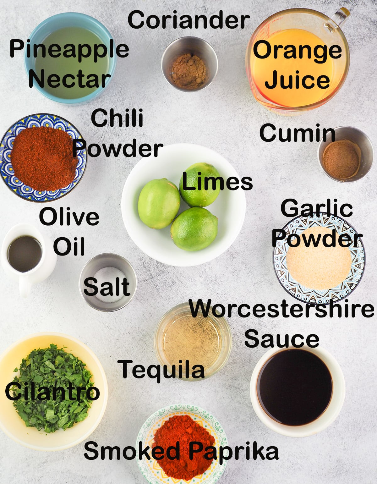 ingredients for fajita marinade