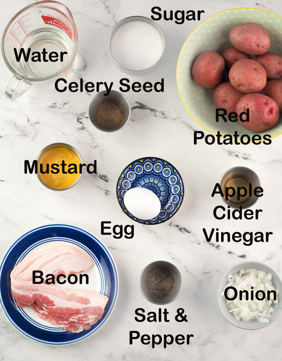 ingredients for mustard potato salad
