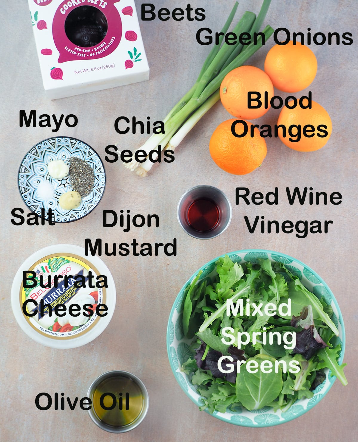 ingredients for blood orange salad