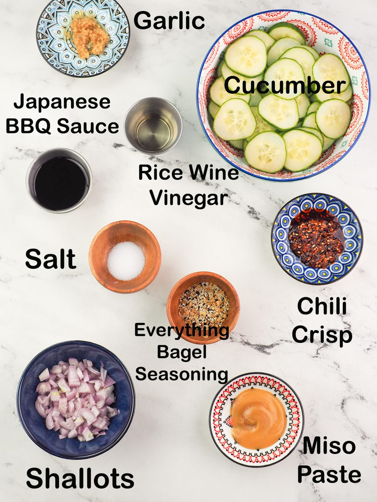 ingredients for spicy asian cucumber salad